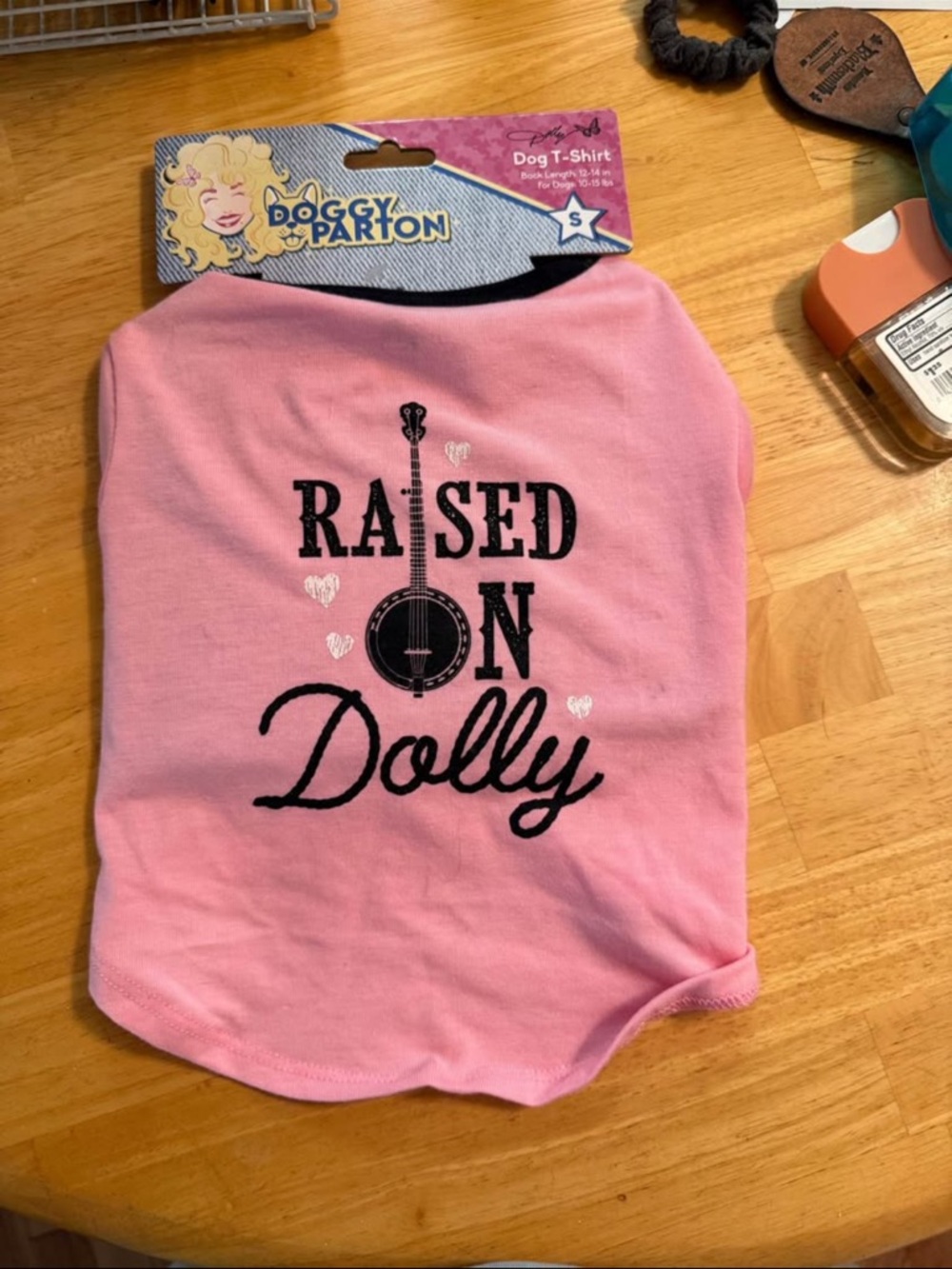 Pink "Raised on Dolly" Dog T-Shirt